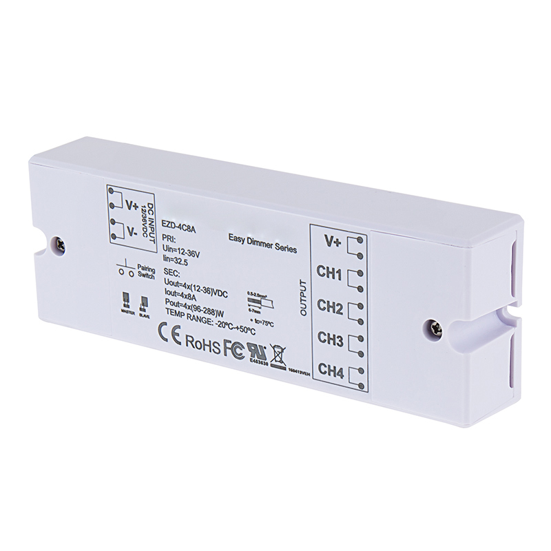 Wireless LED 4 Channel EZ Dimmer Controller w/ Channel Pairing