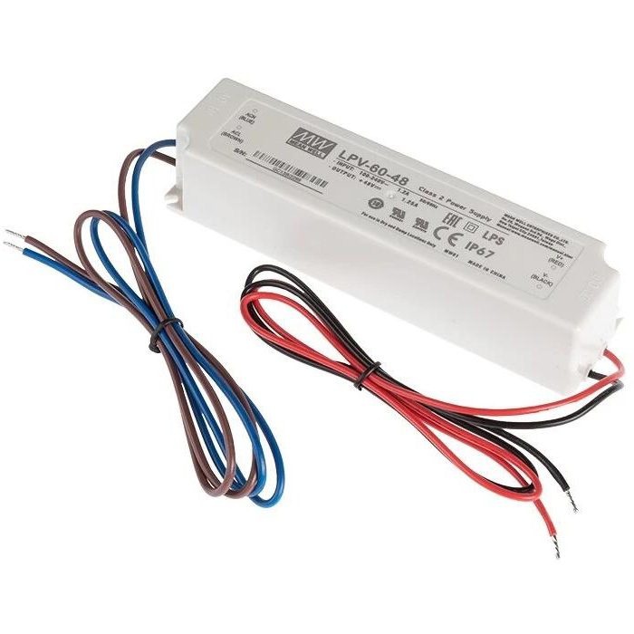 Mean Well LED Switching Power Supply - LPV Series 60-100W Single Output LED Power Supply - 48V DC