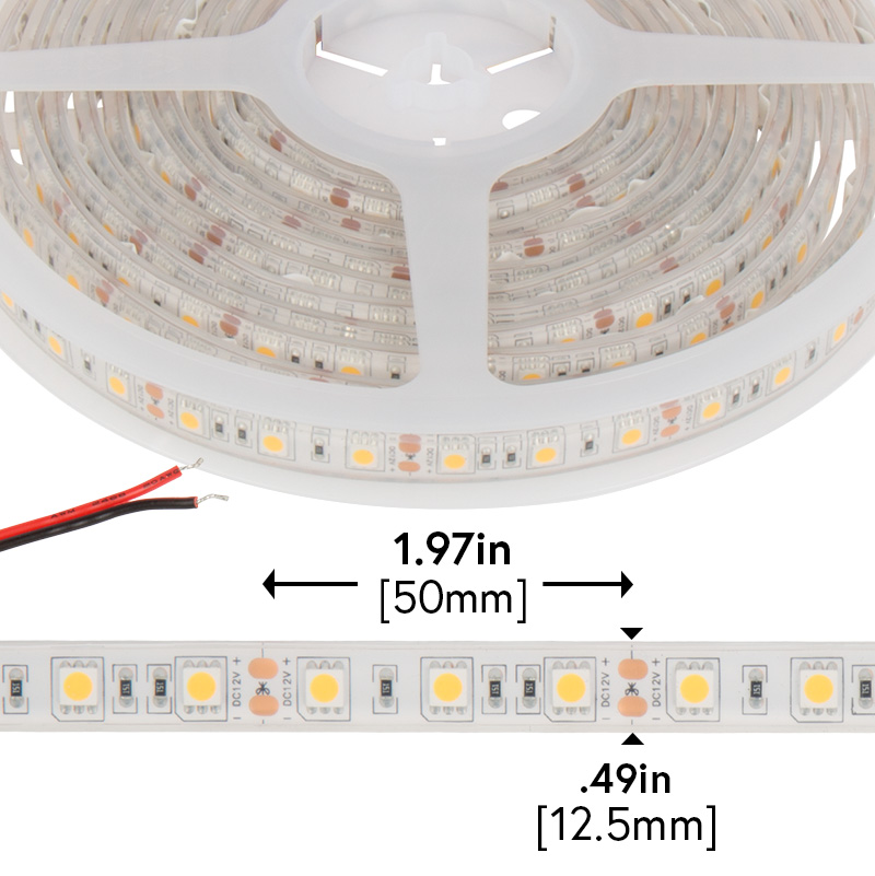 Outdoor LED Strip Lights - 12V Waterproof LED Tape Light - 313 Lumens/ft.