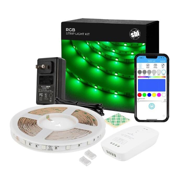 5m RGB LED Strip Light Kit with Bluetooth Controller