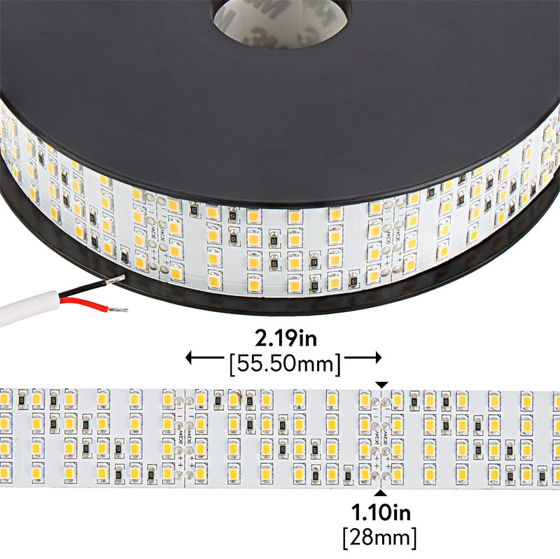 2835 White High-CRI LED Strip Light - Bright Quad Row LED Tape Light - 24V - IP20 - 1,317 lm/ft