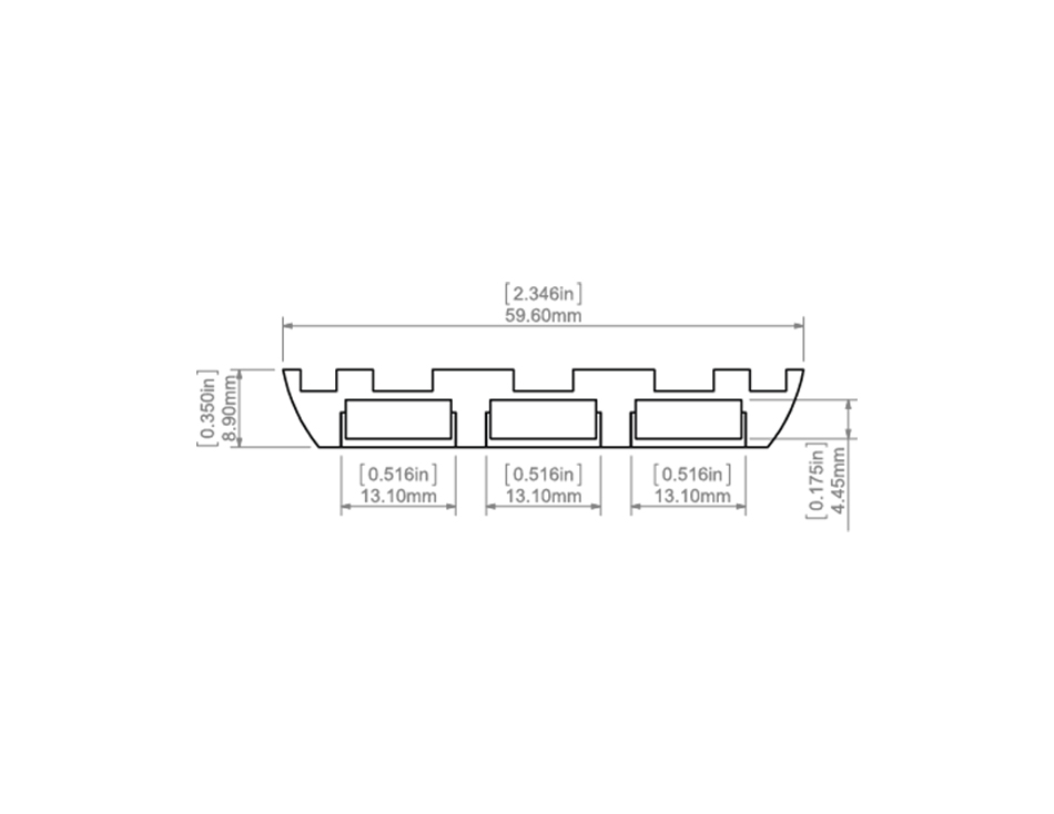 TRIADA Aluminum Channel - Surface - Three Strip Profile - For Strips Up To 12mm - 1m / 2m