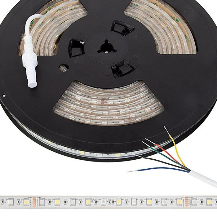 5m RGB+W LED Strip Light - Submersible LED Tape Light - 24V - IP68 Submersible