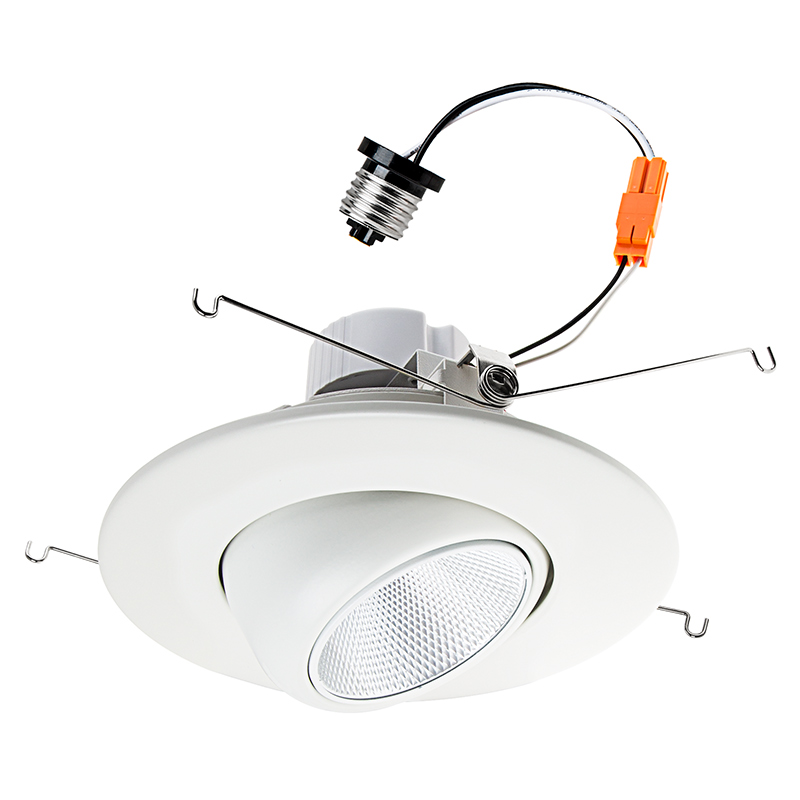 LED Recessed Lighting Kit for 5"-6" Cans - Retrofit LED Downlight w/ Eyeball Trim - 100 Watt Equivalent - Dimmable - 1,500 Lumens