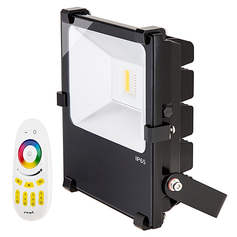 30W Color-Changing Wi-Fi LED Flood Light - RGB+White - Smartphone Compatible or w/ Optional Remote