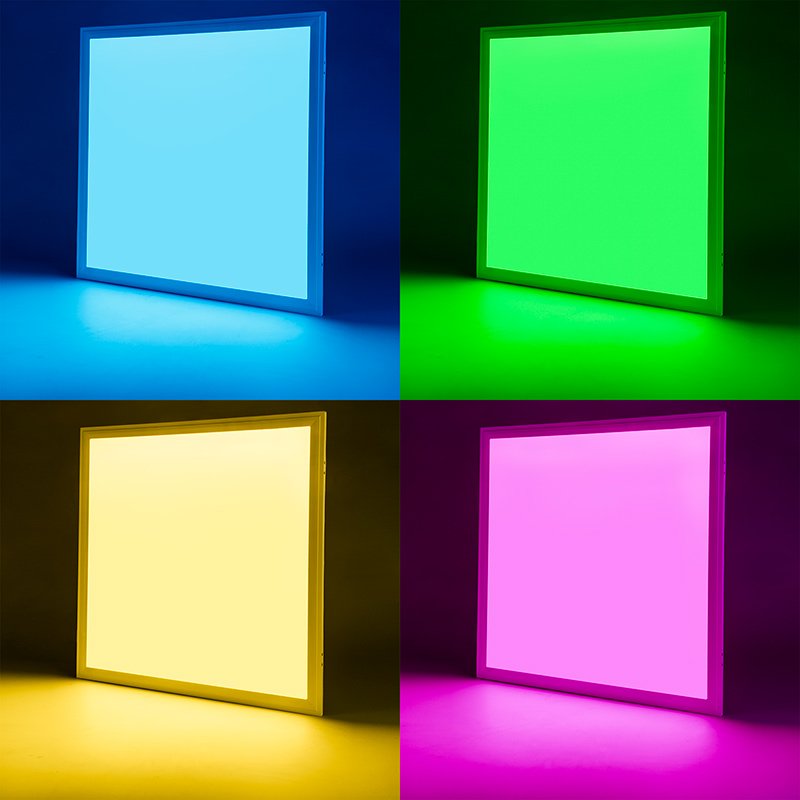 RGB LED Light Panel - 36W Dimmable Even-Glow® Light Fixture - 24 VDC - 595 x 595mm - RGB
