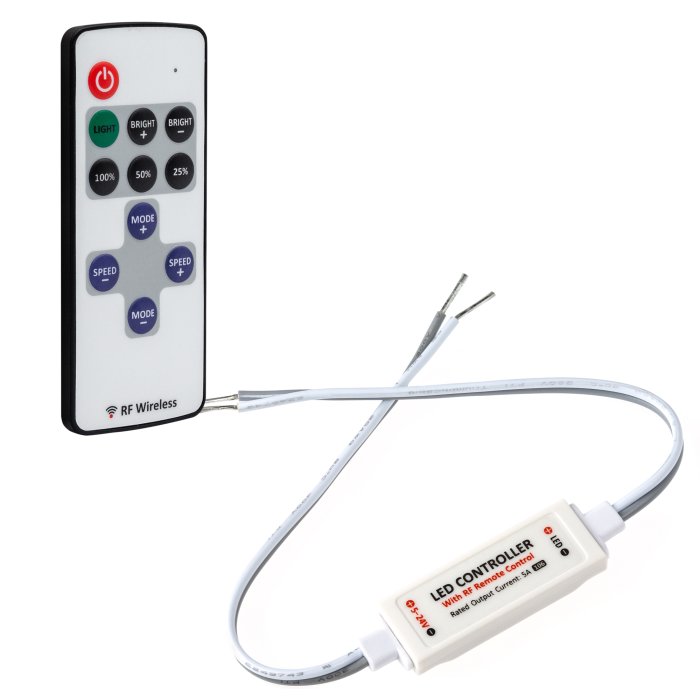 Single Color LED Controller with Dynamic Modes - RF Remote