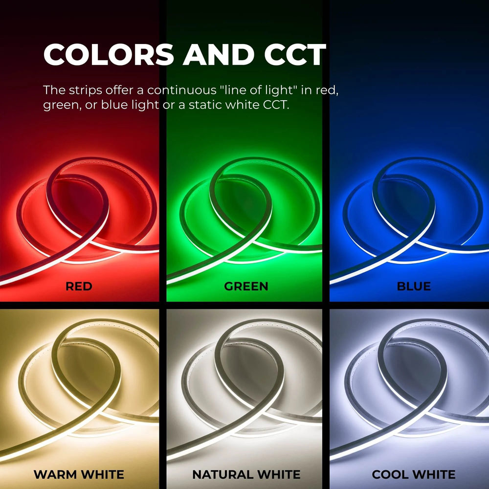 Neon LED Strip Light - Dual Bend Neon Flex - IP67 - 16mm Wide - 24V - 5m