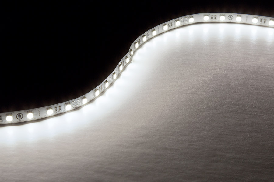 5050 White LED Strip Light - LED Tape Light w/ Plug-and-Play LC2 Connector - 24V - IP20 - 375 lm/ft