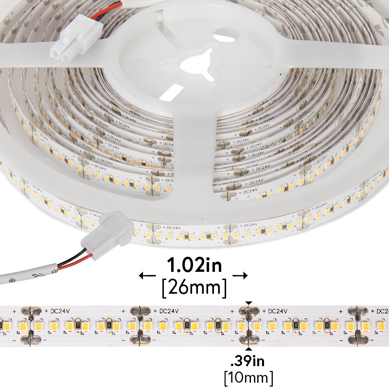 2016 White High-CRI LED Strip Light - LED Tape Light w/ Plug-and-Play LC2 Connectors - 24V - IP20 - 400 lm/ft - Click Image to Close