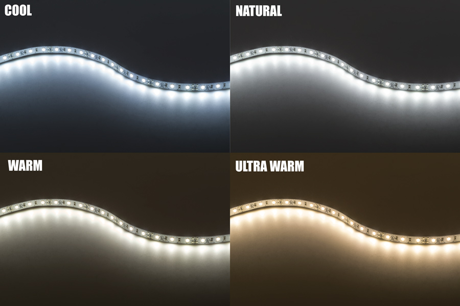 2835 White High-CRI LED Strip Light - LED Tape Light w/ Plug-and-Play LC2 Connectors - 12V - IP20 - 221 Lumens/ft