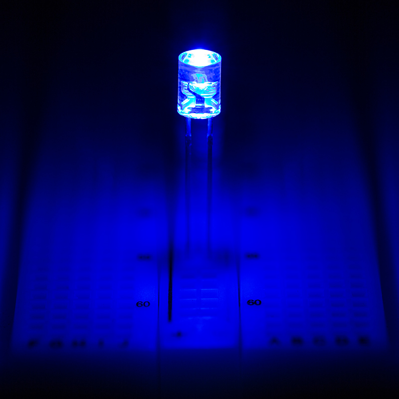 5mm Blue LED - 470 nm - T1 3/4 LED w/ 120 Degree Viewing Angle