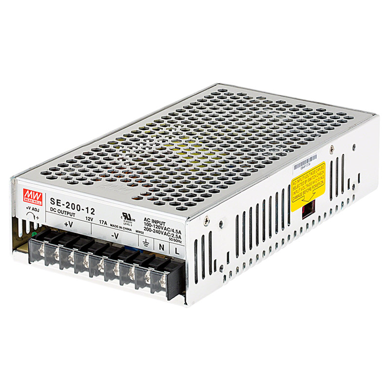 Mean Well LED Switching Power Supply - SE Series 100-1000W Enclosed Power Supply - 12V DC - Click Image to Close