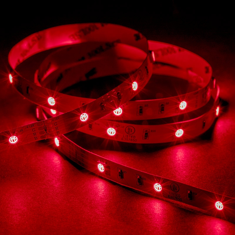 5050 RGB LED Strip Light/Tape Light - 12V - IP20 - 9 LEDs/ft