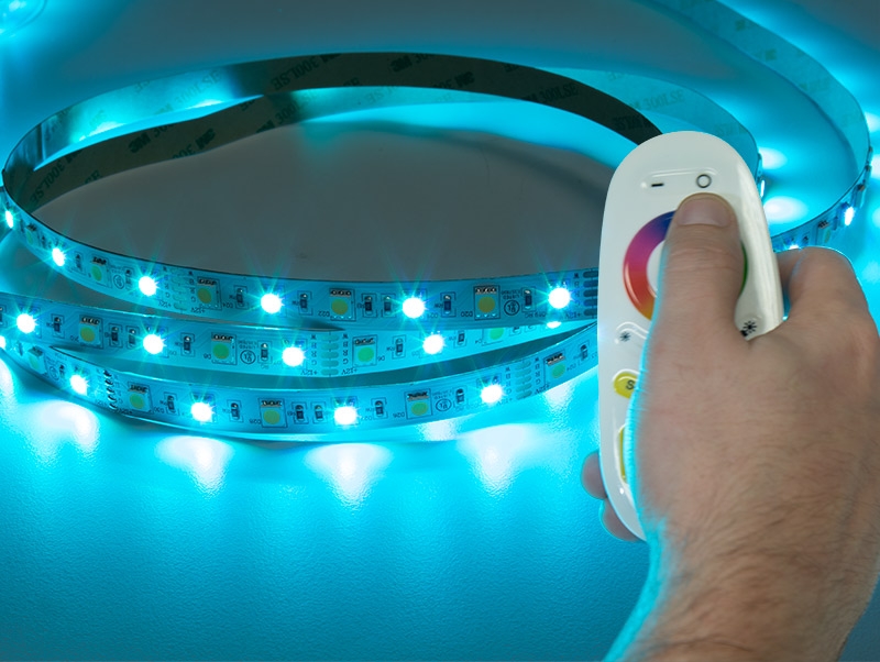 5050 RGB+W LED Strip Light - Color-Changing LED Tape Light w/ White and Multicolor LEDs - 12V - IP20 - 204 lm/ft