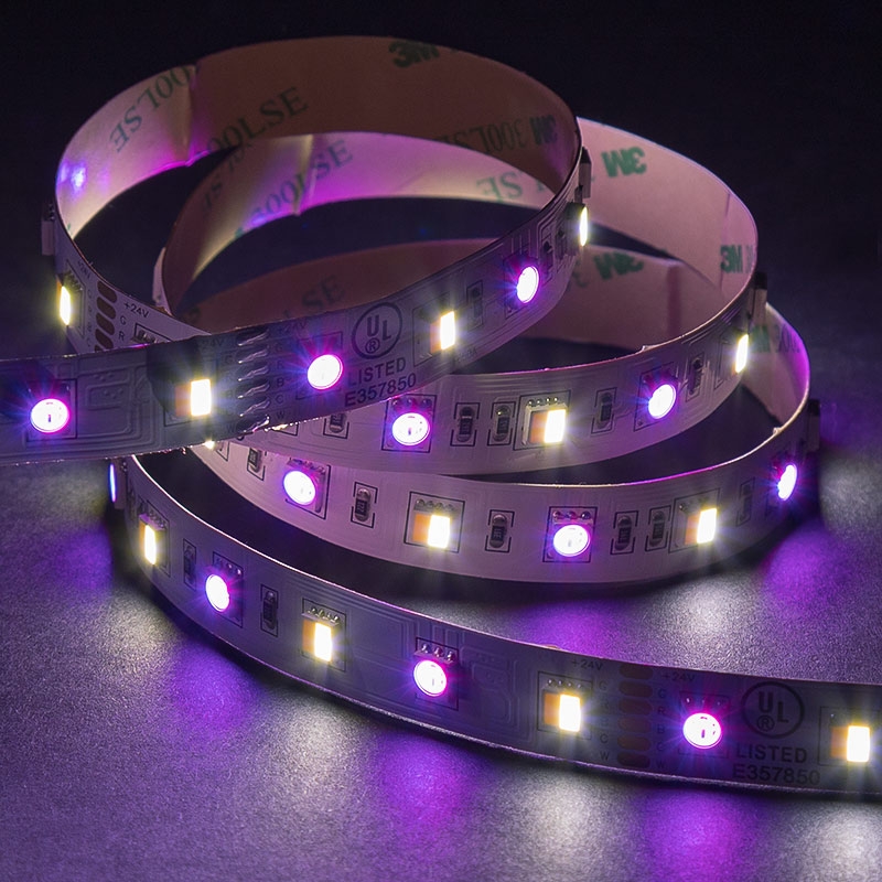 5050 RGB+Tunable White LED Strip Light/Tape Light - 24V - IP20 - 152 Lumens/ft