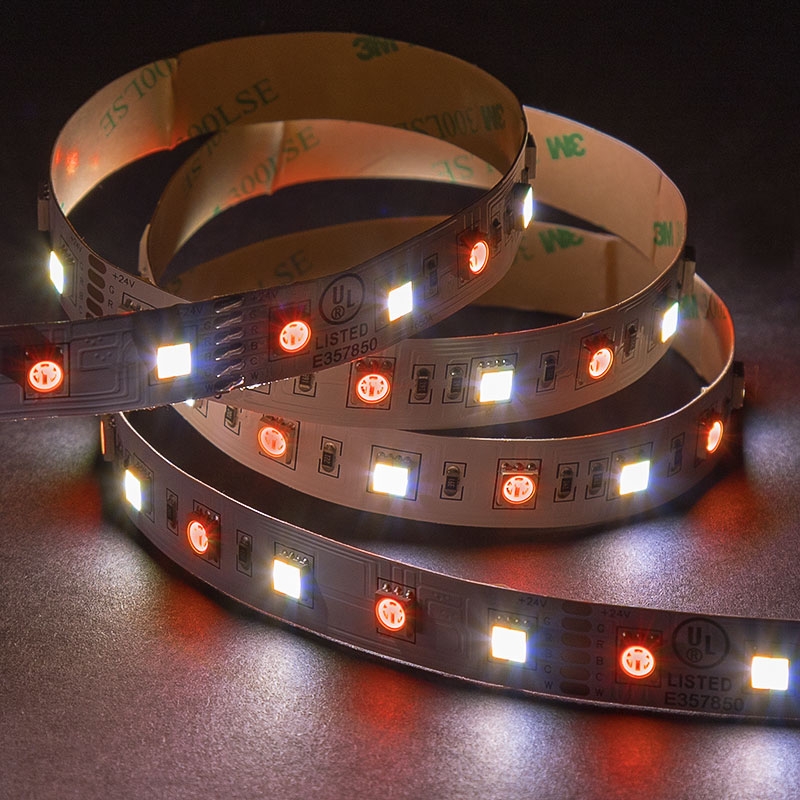 5050 RGB+Tunable White LED Strip Light/Tape Light - 24V - IP20 - 152 Lumens/ft