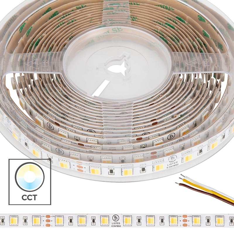 5m Tunable White LED Strip Light - LED Tape Light - 24V - IP20 - Tunable White - 196.9in (16.40ft) - Click Image to Close