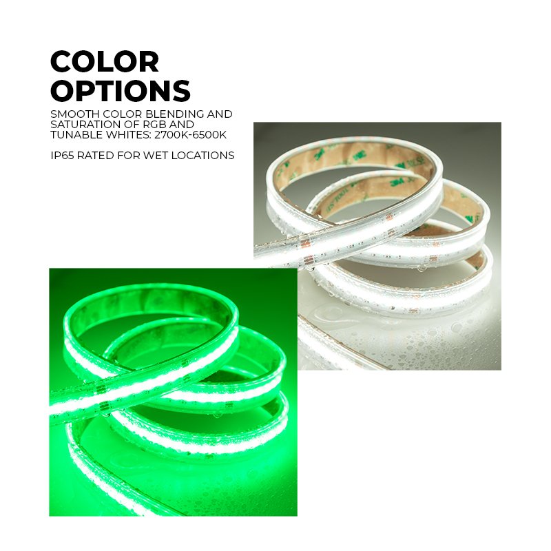 5m RGB+CCT COB LED Strip Light - COB Series LED Tape Light - IP65 - 24V