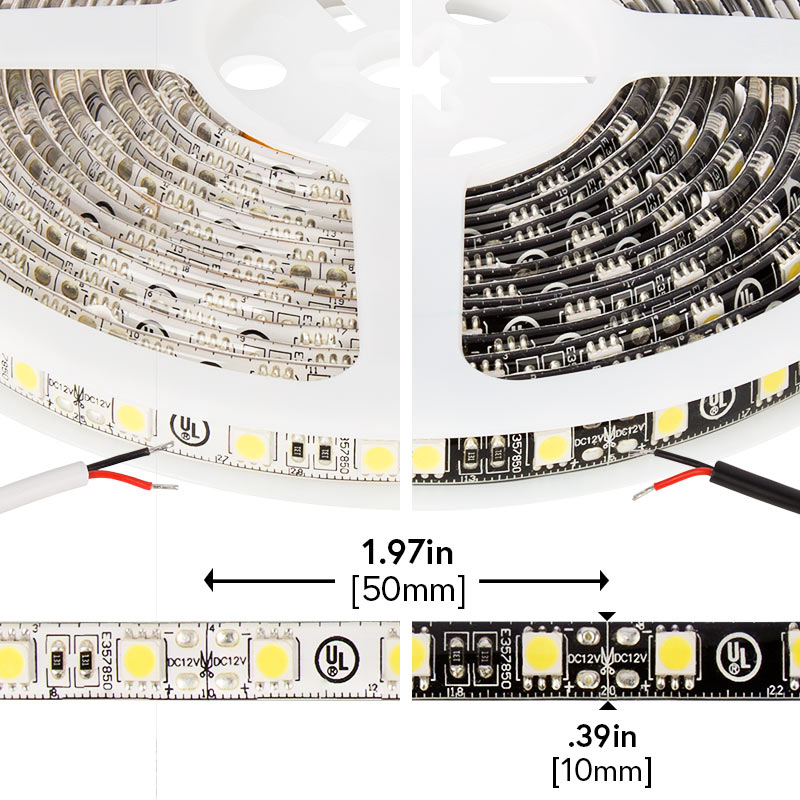 5050 Outdoor Single-Color LED Strip Light/Tape Light - 12V - Weatherproof IP66 - 226 Lumens/ft