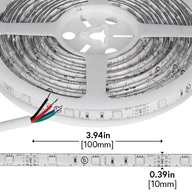 Outdoor RGB LED Strip Lights - Weatherproof 12V LED Tape Light - 126 Lumens/ft.