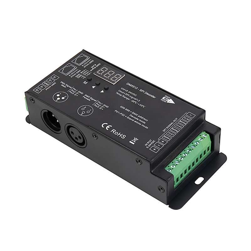 DMX512 SPI Decoder - Digital RGB Addressable LED Decoder/Controller - 5-24 VDC