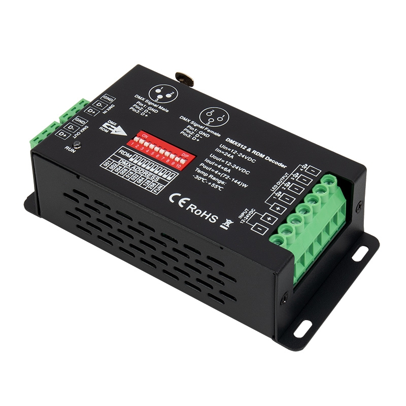4 Channel LED DMX512 and RDM Decoder / Master - 6A/CH - 12-24V