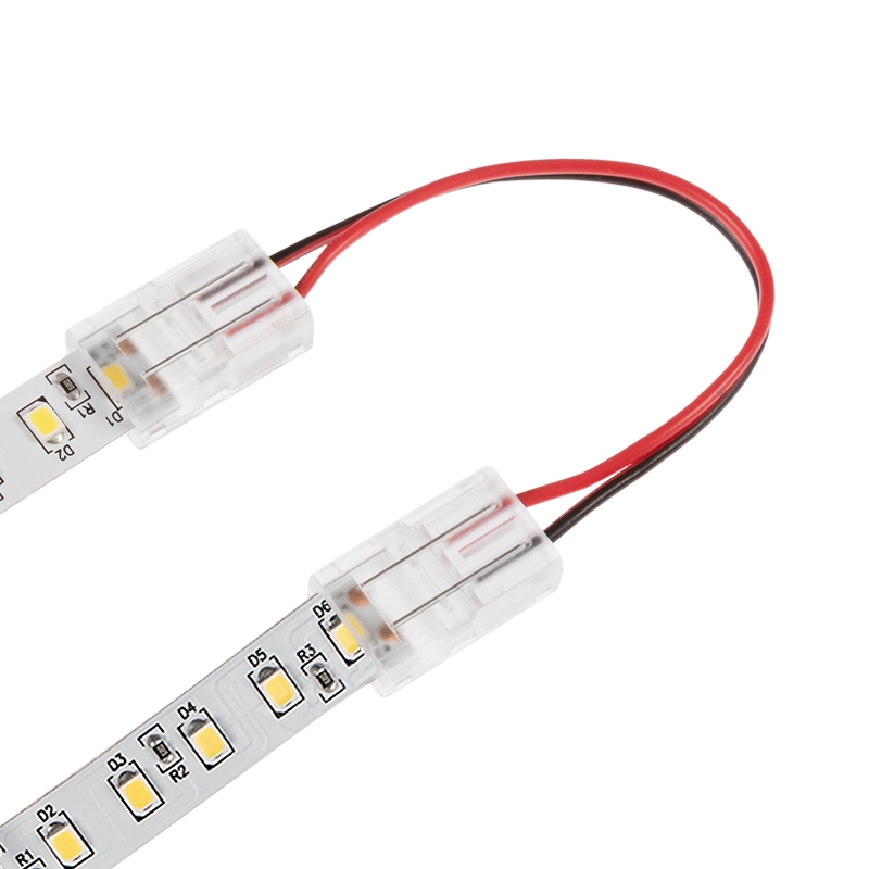 4" Solderless Clamp-On Jumper Connector - 10mm Single Color LED Strip Lights