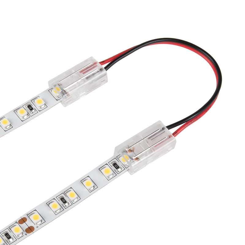 4" Solderless Clamp-On Jumper Connector - 8mm Single Color LED Strip Lights