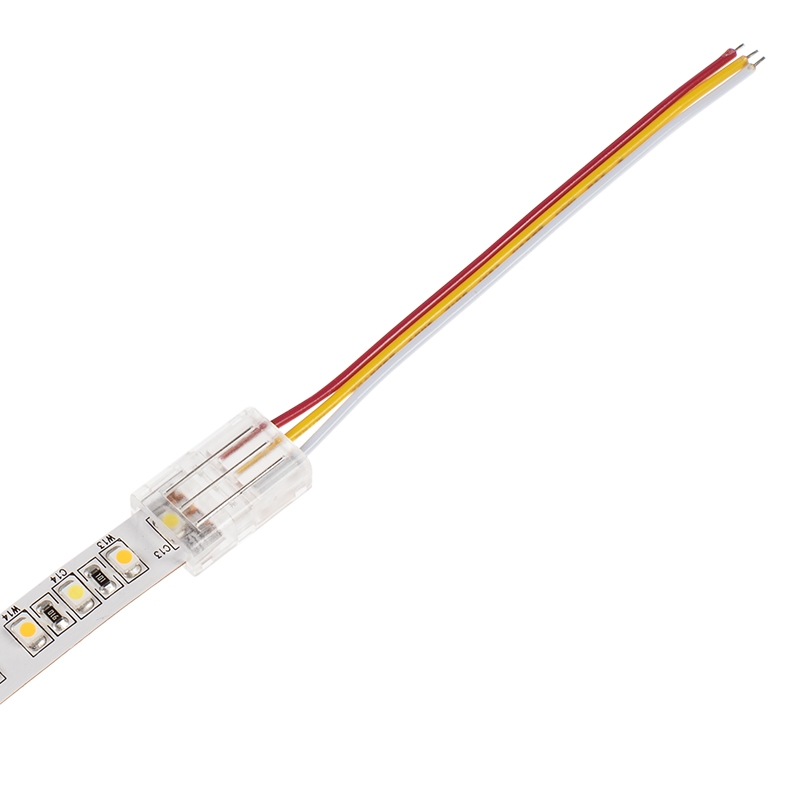 4" Solderless Clamp-On Pigtail Adaptor - 10mm Tunable White LED Strip Lights