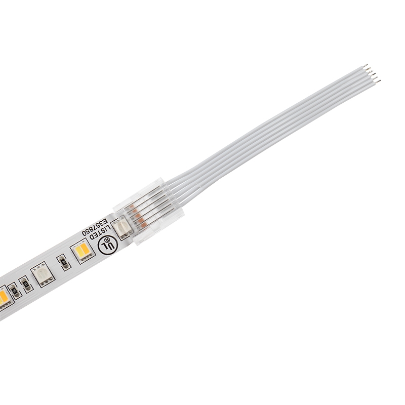 4" Solderless Clamp-On Pigtail Adaptor - 12mm RGB + CCT LED Strip Lights