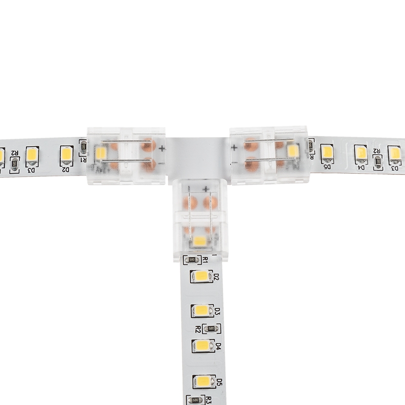 Solderless Clamp-On T Connector for 10mm Single Color LED Strip Lights
