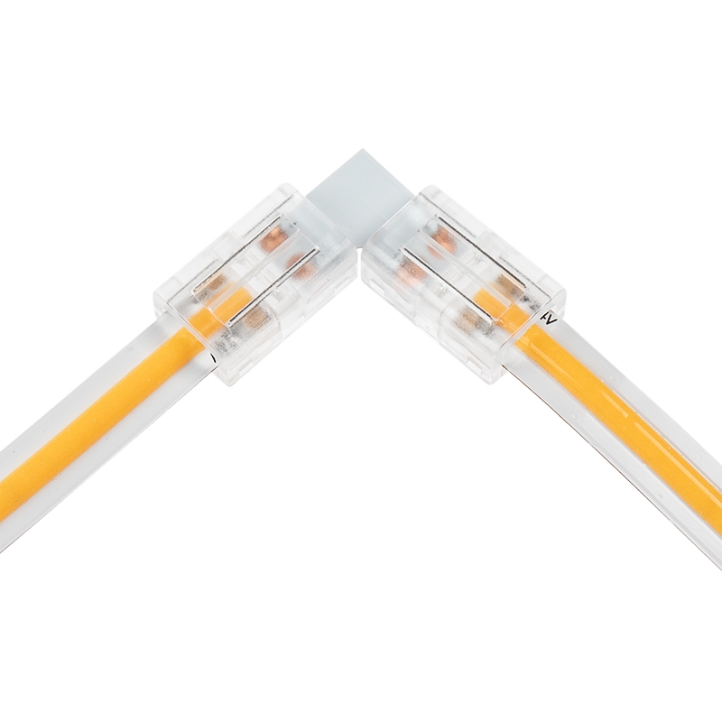 Solderless Clamp-On L Connector for 8mm COB LED Strip Lights