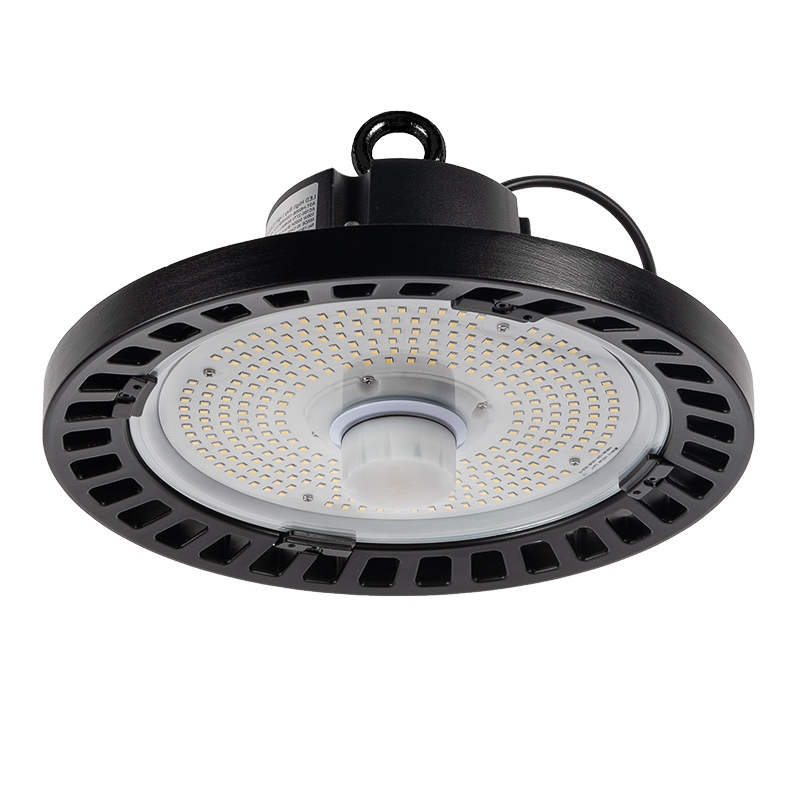 100W Black UFO LED High Bay Light - Programmable Motion Sensor - 15500 Lumens - 320W MH Equivalent