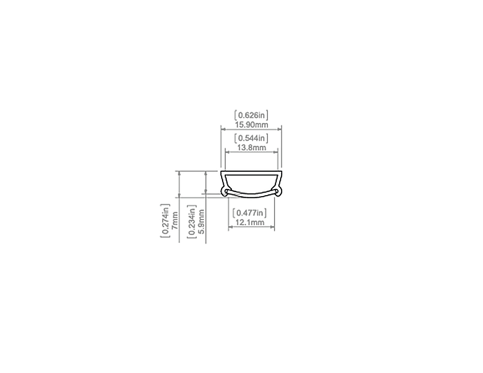 TAMI Aluminum Channel - Surface - For Strips Up To 12mm - Silver - 1m / 2m